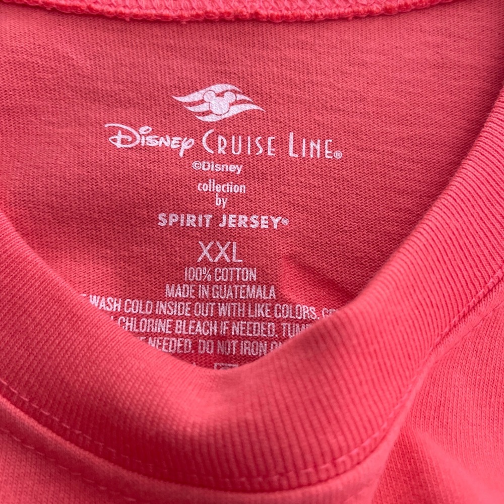 Disney Cruise Line Spirit Jersey XXL Coral White Striped Long Sleeve Shirt XXL - Picture 3 of 6